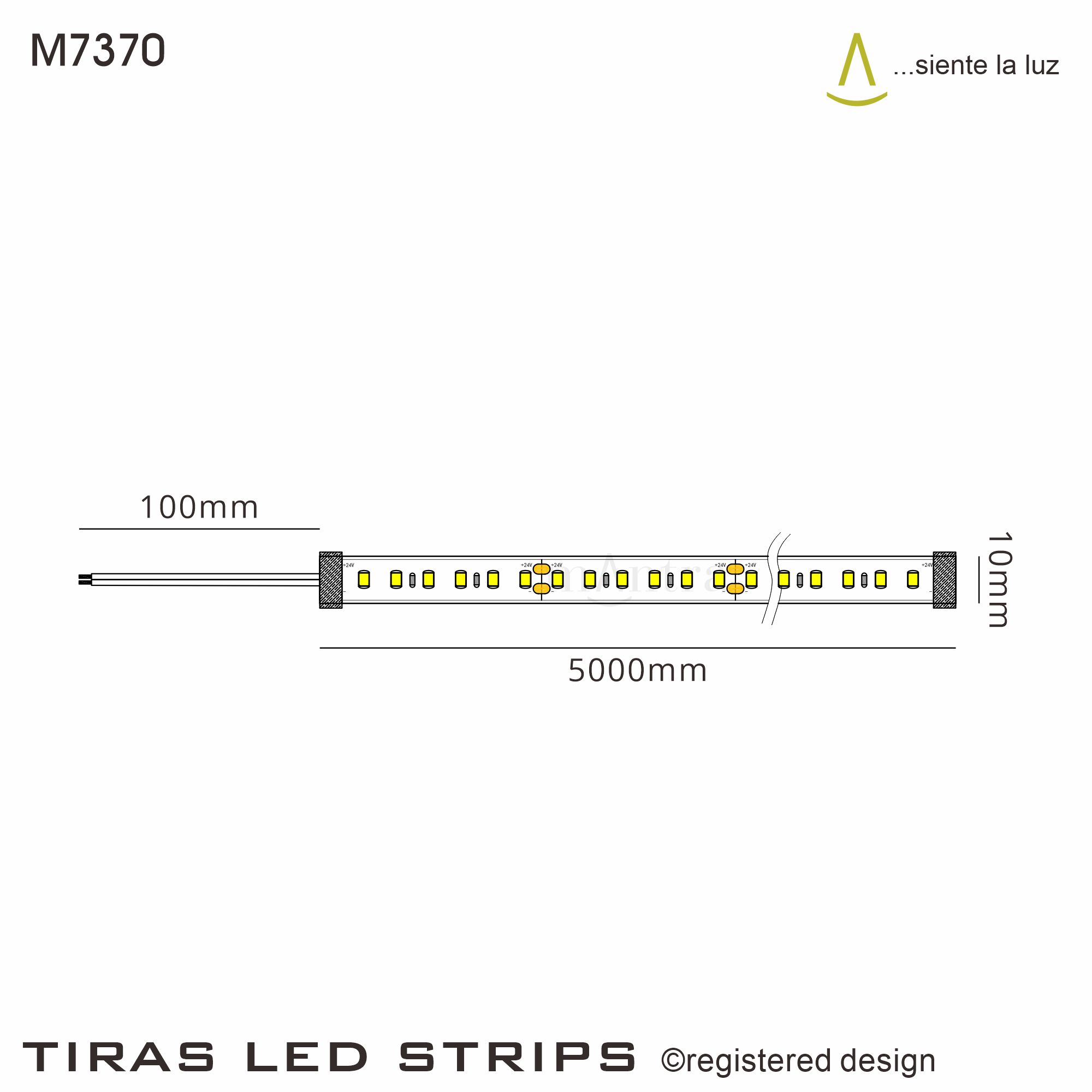 M7370  LED Strip 5m 4000K 120 LED/m 10mm 14.4W/m IP65
